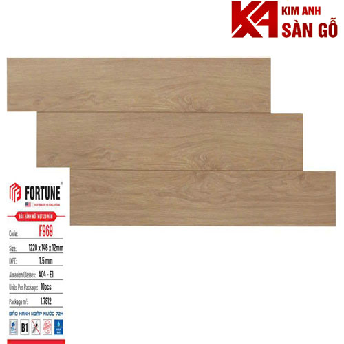 Sàn Gỗ Công Nghiệp 12MM FORTUNE-F969